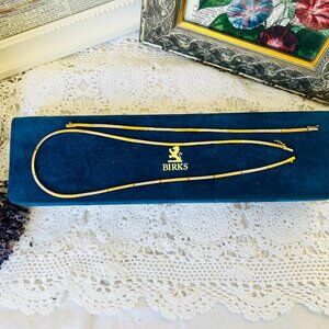 18k White and Yellow Gold Omega Necklace and Bracelet Henry Birks